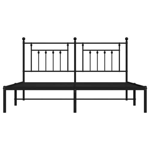Metalni okvir za krevet s uzglavljem crni 160x200 cm - Crna 160 x 200 cm s uzglavljem Cijena