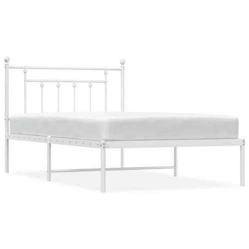 Metalni okvir za krevet s uzglavljem bijeli 107x203 cm - Bijela 107 x 203 cm s uzglavljem Cijena