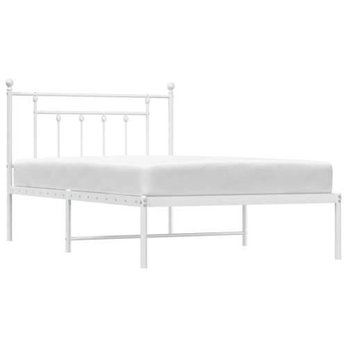 Metalni okvir za krevet s uzglavljem bijeli 107x203 cm - Bijela 107 x 203 cm s uzglavljem Cijena