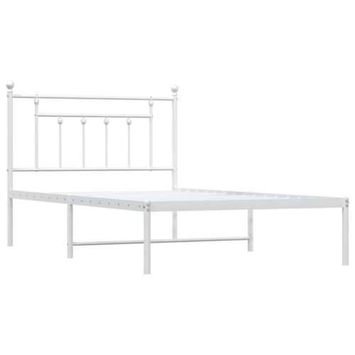Metalni okvir za krevet s uzglavljem bijeli 107x203 cm - Bijela 107 x 203 cm s uzglavljem Cijena