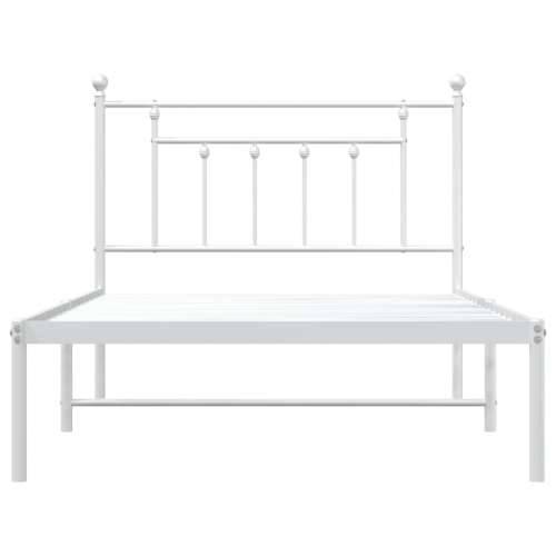 Metalni okvir za krevet s uzglavljem bijeli 107x203 cm - Bijela 107 x 203 cm s uzglavljem Cijena