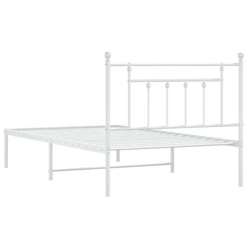 Metalni okvir za krevet s uzglavljem bijeli 107x203 cm - Bijela 107 x 203 cm s uzglavljem Cijena