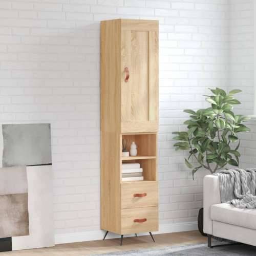 Visoka komoda hrasta sonome 34,5x34x180cm od konstruiranog drva - sonoma hrast 1 2 ladice 2 police Cijena
