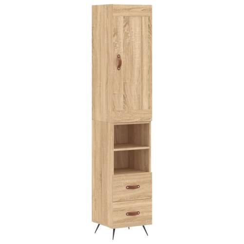 Visoka komoda hrasta sonome 34,5x34x180cm od konstruiranog drva - sonoma hrast 1 2 ladice 2 police Cijena