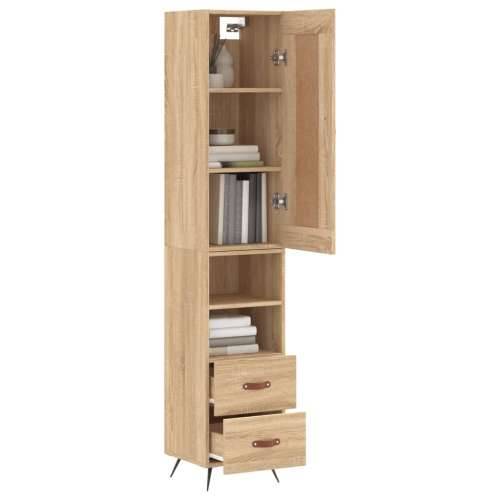 Visoka komoda hrasta sonome 34,5x34x180cm od konstruiranog drva - sonoma hrast 1 2 ladice 2 police Cijena