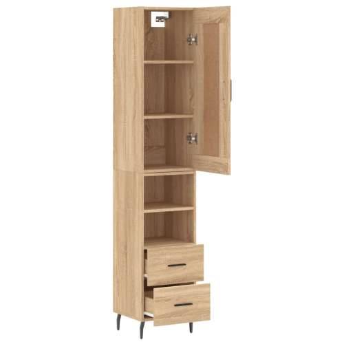 Visoka komoda hrasta sonome 34,5x34x180cm od konstruiranog drva - sonoma hrast 1 2 ladice 2 police Cijena