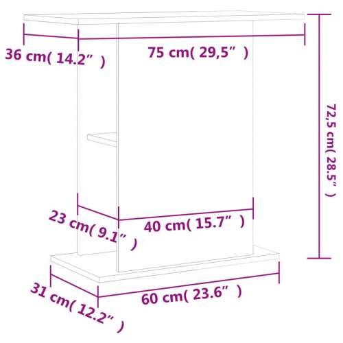 Stalak za akvarij boja hrasta 75x36x72,5 cm konstruirano drvo - Smeđi hrast 75 x 36 x 72.5 cm Cijena