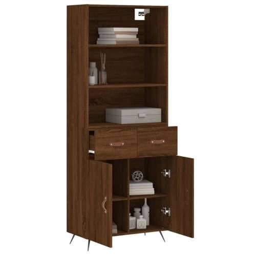 Visoka komoda boja hrasta 69,5x34x180 cm od konstruiranog drva - Smeđi hrast 1 2 vrata 2 ladice Cijena