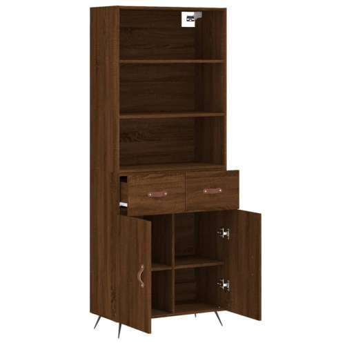 Visoka komoda boja hrasta 69,5x34x180 cm od konstruiranog drva - Smeđi hrast 1 2 vrata 2 ladice Cijena