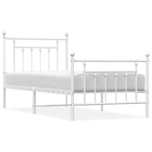 Metalni okvir kreveta uzglavlje i podnožje bijeli 80x200 cm - Bijela 80 x 200 cm s uzglavljem i podnožjem Cijena