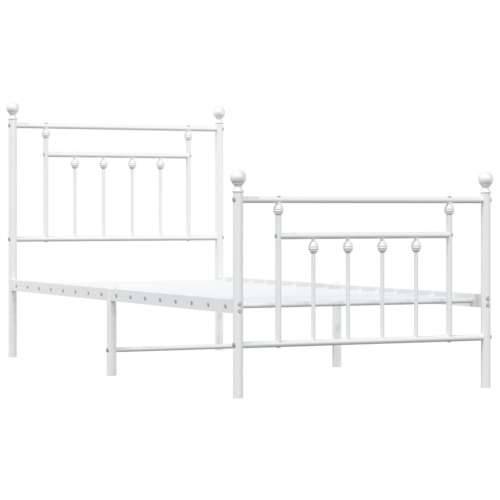 Metalni okvir kreveta uzglavlje i podnožje bijeli 80x200 cm - Bijela 80 x 200 cm s uzglavljem i podnožjem Cijena