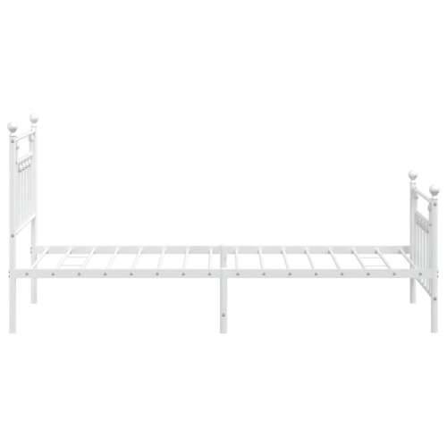 Metalni okvir kreveta uzglavlje i podnožje bijeli 80x200 cm - Bijela 80 x 200 cm s uzglavljem i podnožjem Cijena