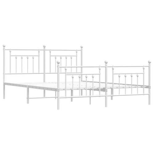 Metalni okvir kreveta uzglavlje i podnožje bijeli 160x200 cm - Bijela 160 x 200 cm s uzglavljem i podnožjem Cijena
