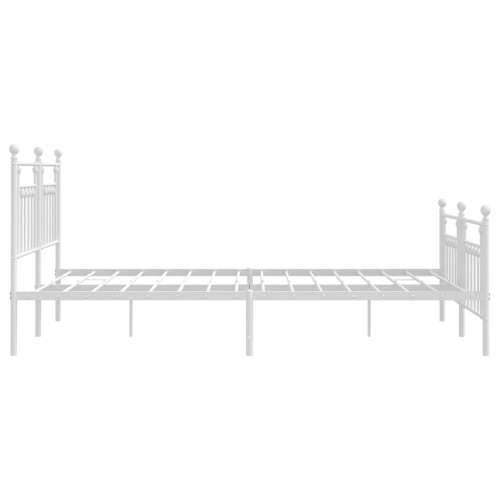 Metalni okvir kreveta uzglavlje i podnožje bijeli 160x200 cm - Bijela 160 x 200 cm s uzglavljem i podnožjem Cijena