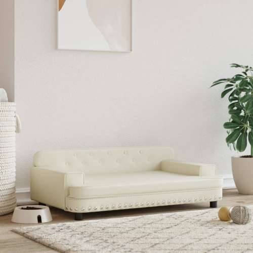 Krevet za pse krem 90 x 53 x 30 cm od umjetne kože - Krema 90 x 53 x 30 cm Cijena