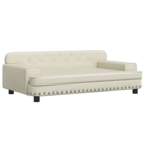 Krevet za pse krem 90 x 53 x 30 cm od umjetne kože - Krema 90 x 53 x 30 cm Cijena
