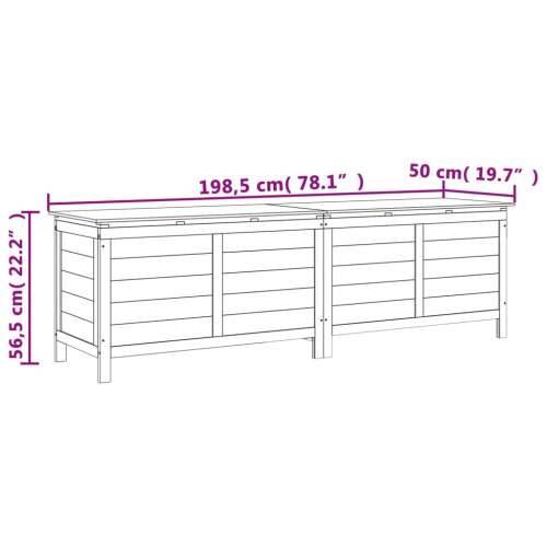 Vrtna kutija za pohranu smeđa 198,5x50x56,5 cm masivna jelovina - Svjetlosmeđa 198.5 x 50 x 56.5 cm Cijena