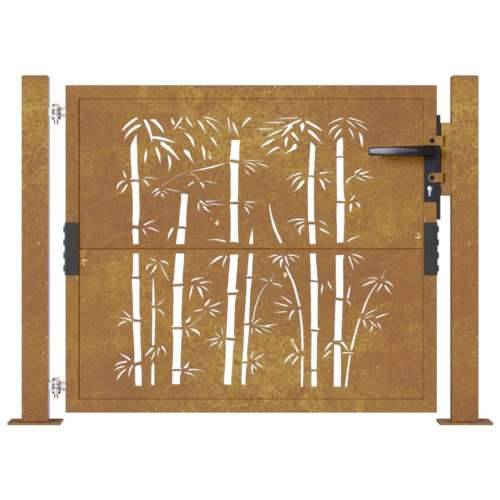 Dvorišna vrata - Vrtna vrata 105 x 105 cm od čelika COR-TEN s uzorkom bambusa - 105 x 105 cm Cijena