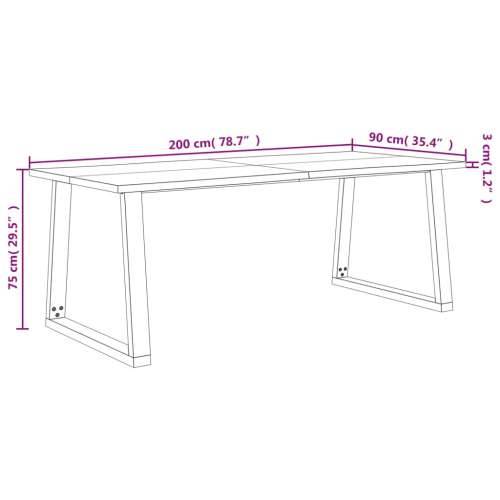Blagovaonski stol sa živim rubom 200x90x75 cm od drva bagrema - 200 x 90 x 75 cm 1 Cijena