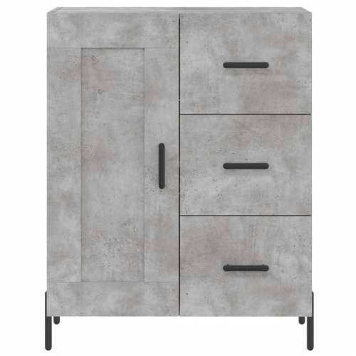 Visoka komoda siva betona 69,5x34x180 cm od konstruiranog drva - Beton siva 1 1 drvena vrata 3 ladice Cijena