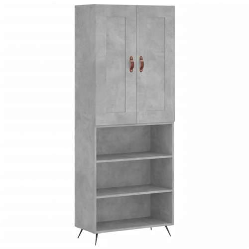Visoka komoda siva betona 69,5x34x180 cm od konstruiranog drva - Beton siva 1 3 police Cijena