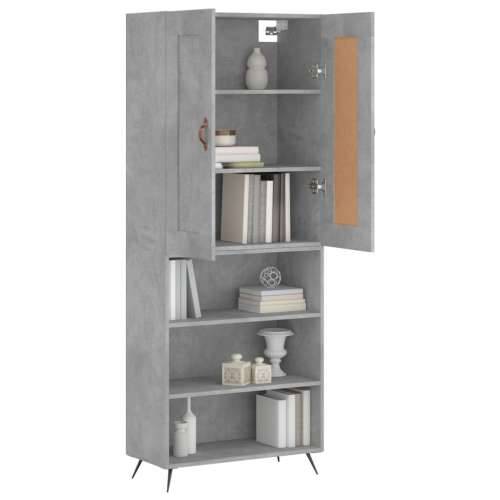 Visoka komoda siva betona 69,5x34x180 cm od konstruiranog drva - Beton siva 1 3 police Cijena