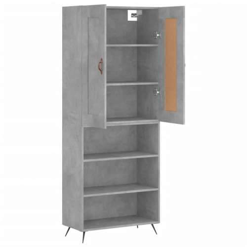 Visoka komoda siva betona 69,5x34x180 cm od konstruiranog drva - Beton siva 1 3 police Cijena