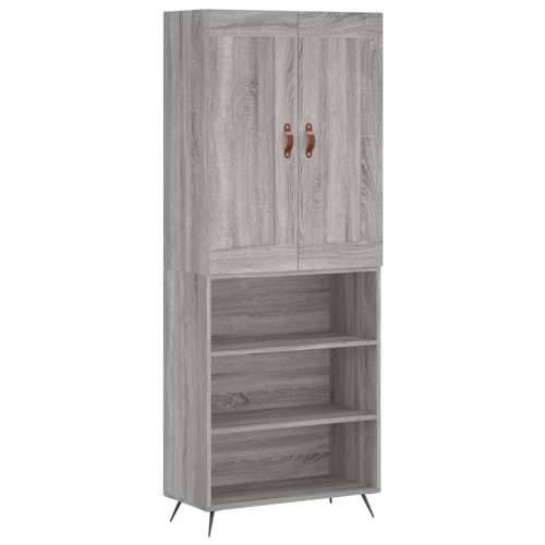 Visoka komoda siva sonome 69,5x34x180 cm od konstruiranog drva - Sivi hrast sonoma 1 3 police Cijena