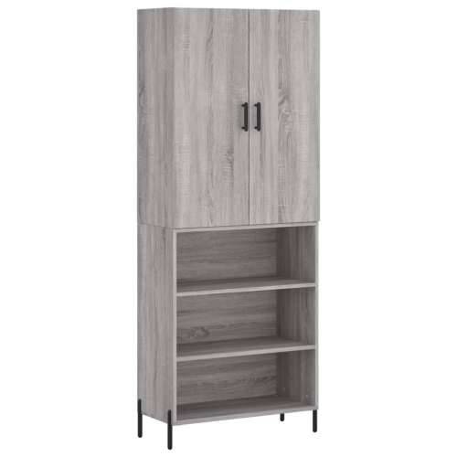 Visoka komoda siva sonome 69,5x34x180 cm od konstruiranog drva - Sivi hrast sonoma 1 3 police Cijena