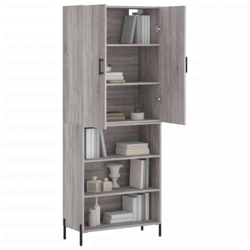 Visoka komoda siva sonome 69,5x34x180 cm od konstruiranog drva - Sivi hrast sonoma 1 3 police Cijena