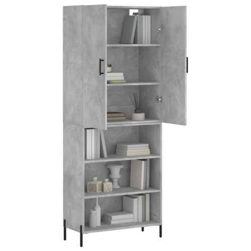 Visoka komoda siva betona 69,5x34x180 cm od konstruiranog drva - Beton siva 1 3 police Cijena