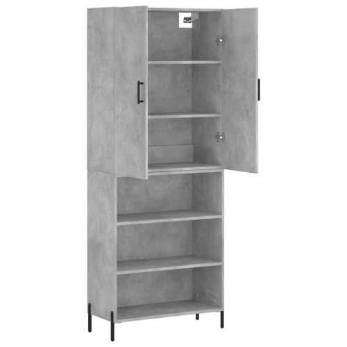 Visoka komoda siva betona 69,5x34x180 cm od konstruiranog drva - Beton siva 1 3 police Cijena