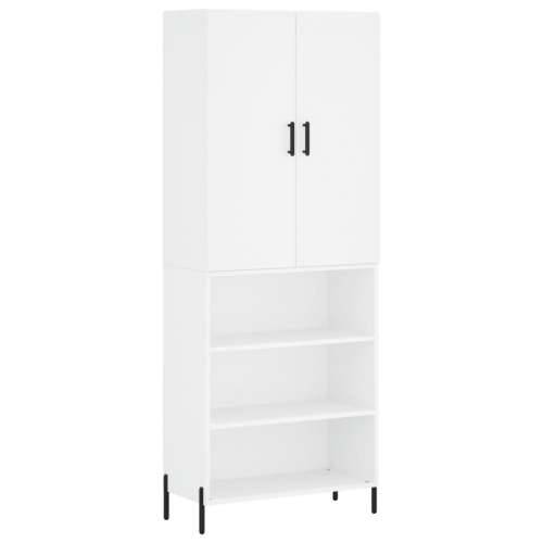 Visoka komoda bijela 69,5x34x180 cm konstruirano drvo - Bijela 1 3 police Cijena