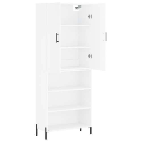 Visoka komoda bijela 69,5x34x180 cm konstruirano drvo - Bijela 1 3 police Cijena