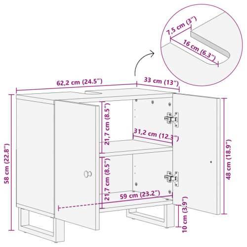 Ormarić za Lavabo - Umivaonik 62x33x58 obnovljeno i konstruirano drvo - Šareni 1 Cijena