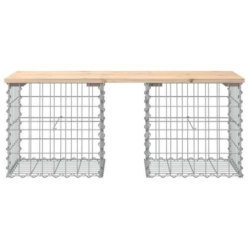 Vrtna klupa s gabionskim dizajnom 103x44x42 cm masivna borovina - Prirodna boja bora 44 x 103 x 42 cm 1 Cijena
