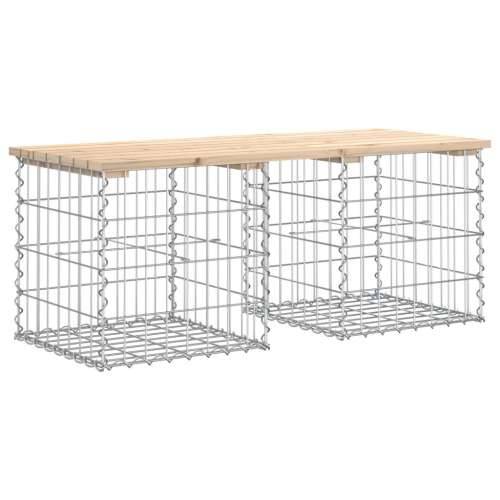 Vrtna klupa s gabionskim dizajnom 103x44x42 cm masivna borovina - Prirodna boja bora 44 x 103 x 42 cm 1 Cijena