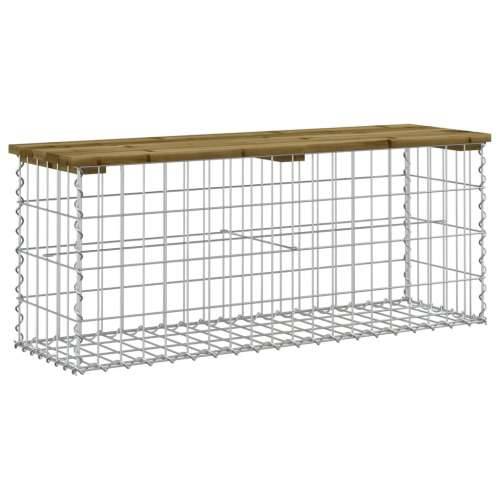Vrtna klupa s gabionskim dizajnom 103x31,5x42 cm od borovine - Tamno smeđa 103 x 31,5 x 42 cm 1 Cijena