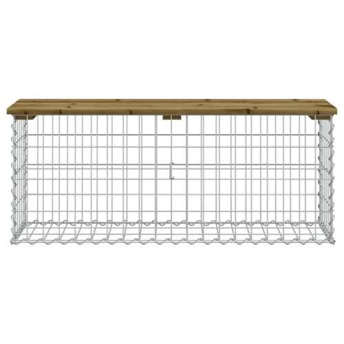 Vrtna klupa s gabionskim dizajnom 103x31,5x42 cm od borovine - Tamno smeđa 103 x 31,5 x 42 cm 1 Cijena