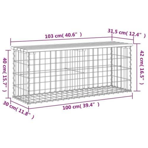 Vrtna klupa s gabionskim dizajnom 103x31,5x42 cm od borovine - Tamno smeđa 103 x 31,5 x 42 cm 1 Cijena