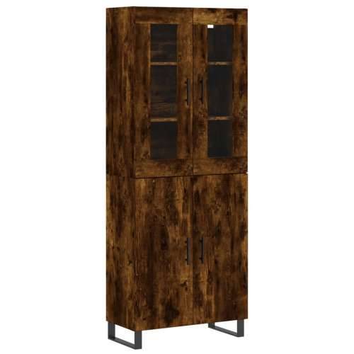 Visoka komoda dimljeni hrast 69,5x34x180 cm konstruiranog drva - Dimljeni hrast 1 2 vrata Cijena