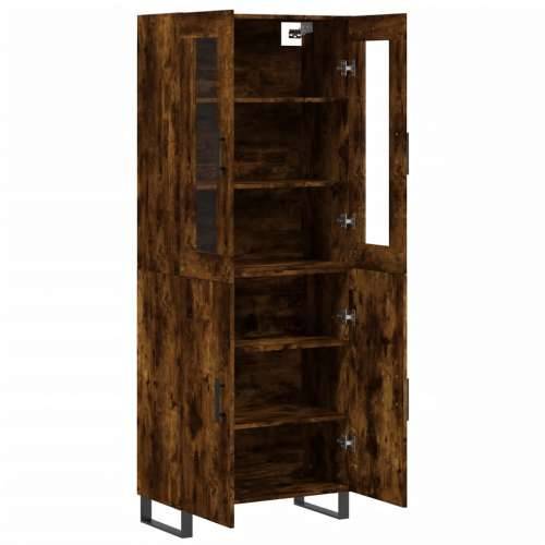 Visoka komoda dimljeni hrast 69,5x34x180 cm konstruiranog drva - Dimljeni hrast 1 2 vrata Cijena