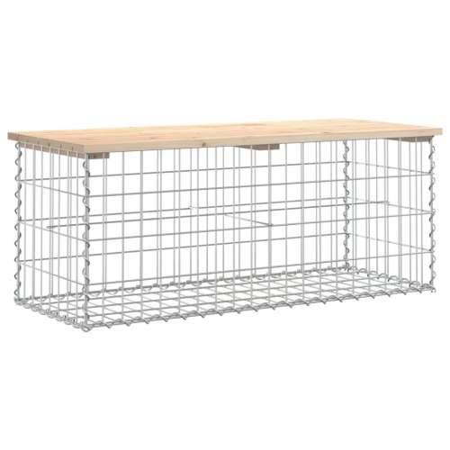 Vrtna klupa s gabionskim dizajnom 103x44x42 cm masivna borovina Prirodna boja bora 103 x 44 x 42 cm 1 Cijena