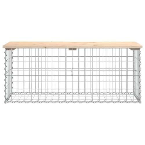 Vrtna klupa s gabionskim dizajnom 103x44x42 cm masivna borovina Prirodna boja bora 103 x 44 x 42 cm 1 Cijena