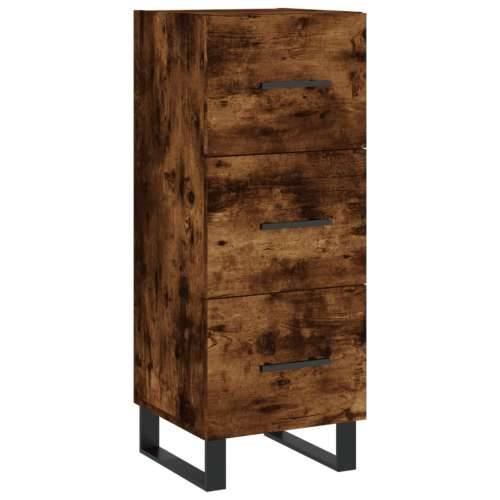 Visoka komoda dimljeni hrast 34,5x34x180cm konstruiranog drva - Dimljeni hrast 1 3 ladice Cijena