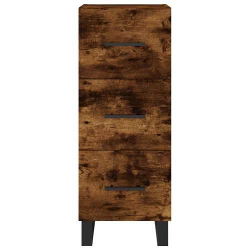 Visoka komoda dimljeni hrast 34,5x34x180cm konstruiranog drva - Dimljeni hrast 1 3 ladice Cijena