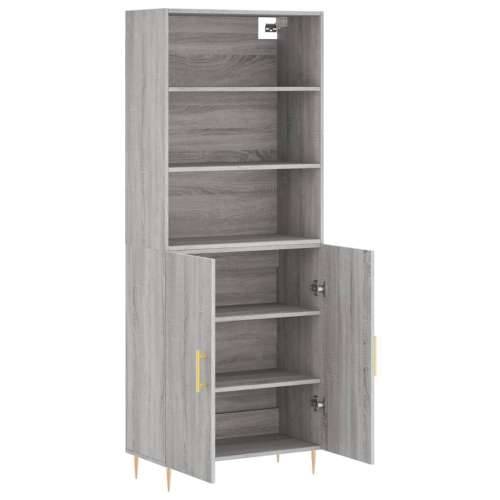 Visoka komoda siva sonome 69,5x34x180 cm od konstruiranog drva - Sivi hrast sonoma 1 2 vrata Cijena