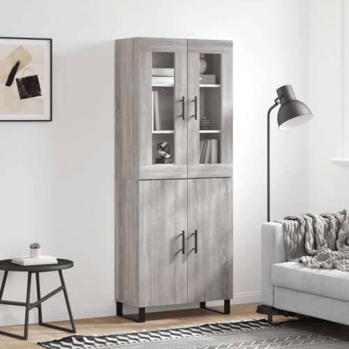 Visoka komoda siva sonome 69,5x34x180 cm od konstruiranog drva - Sivi hrast sonoma 1 2 vrata Cijena