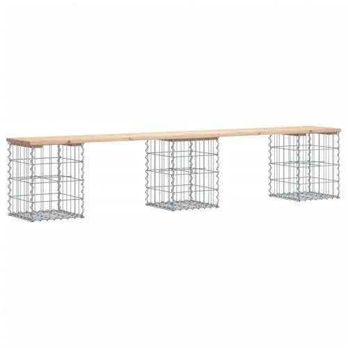 Vrtna klupa s gabionskim dizajnom 203x31x42 cm masivna borovina - Prirodna boja bora 203 x 31 x 42 cm 1 Cijena