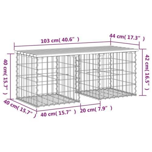 Vrtna klupa s gabionskim dizajnom 103x44x42 cm drvo duglazije - Prirodni douglas 44 x 103 x 42 cm 1 Cijena